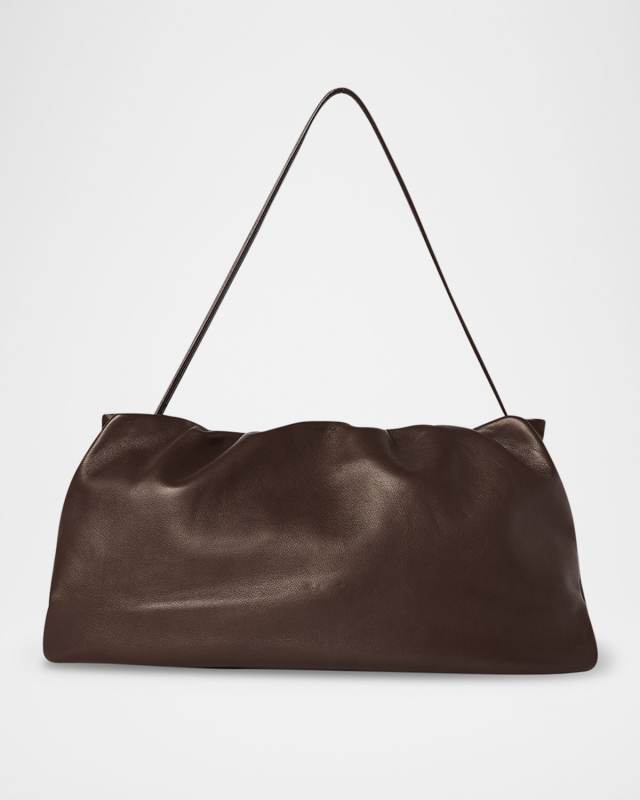 XL Bourse Shoulder Bag in Silk Leather